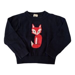 OshKosh B'gosh Crewneck Sweater 18 Months Fox Boys Girls Unisex Woodland Navy